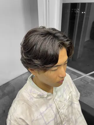 ミディアム パーマ メンズ 平井 芳琉のヘアスタイル