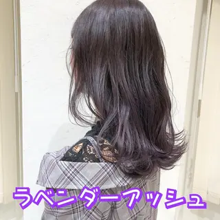 ミディアム カラー パーマ ヘアアレンジ ハイトーン特化🤍 浦住のヘアスタイル