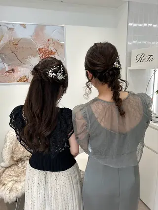 ヘアアレンジ ハイトーン デザインカラーのヘアスタイル