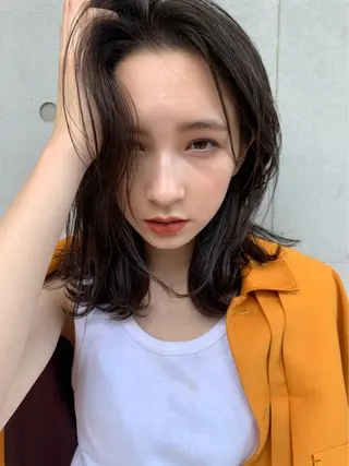ミディアム カラー パーマ 王子田 隼のヘアスタイル