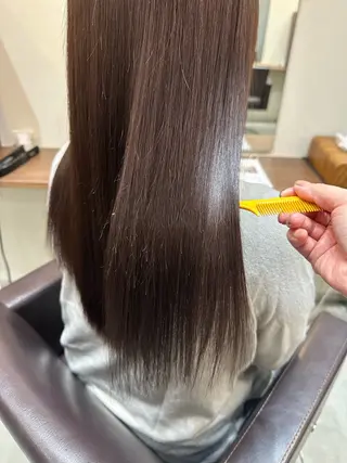 セミロング 縮毛矯正+モテカラー 🎀✨MIHOのヘアスタイル