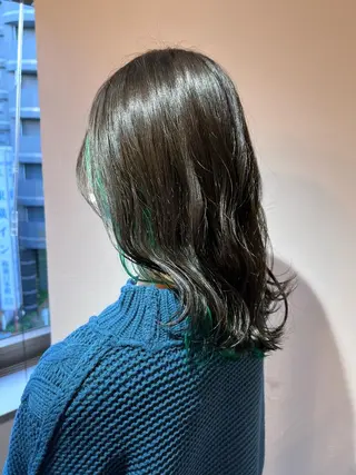 セミロング カラー ベイリコルド　アトリ 店長　宮城一真のヘアスタイル