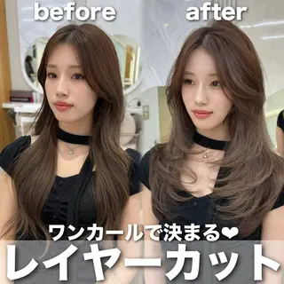 ロング カラー 似合わせレイヤー/ 透明感カラーのヘアスタイル
