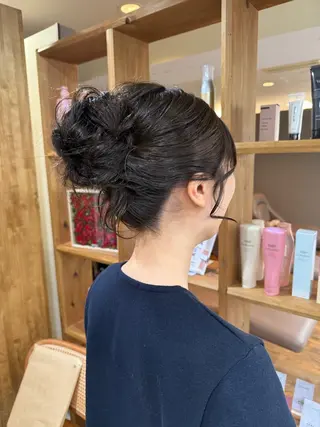 セミロング ヘアアレンジ 韓国風パーマ/ヘア セット/店長みづきのヘアスタイル