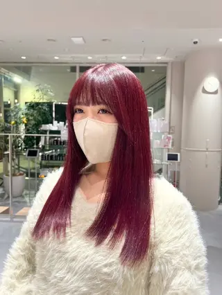 ミディアム 🫧暖色愛され透明感 🍒カラー千優のヘアスタイル