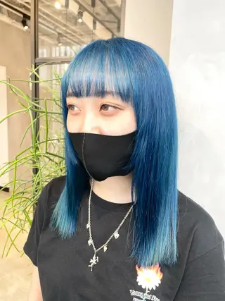 ロング カラー ハイトーン×レイヤー ／遠藤将太のヘアスタイル