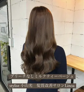 ロング カラー 1回で綺麗になる 髪質改善 小山光のヘアスタイル
