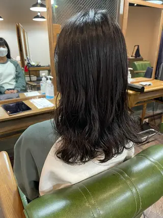 セミロング パーマ 似合わせカラーカット 🪽chinatsuのヘアスタイル