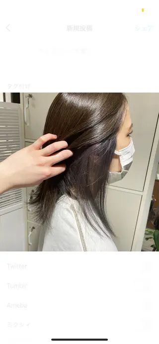 セミロング ♡透明感/艶カラー/ M a I ♡のヘアスタイル