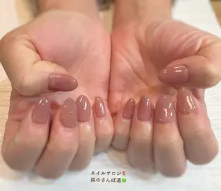 ネイル ショートネイル 森のさんぽ道のネイルデザイン