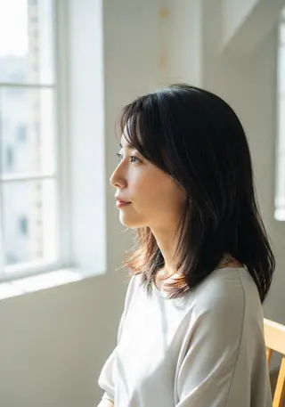 ミディアム カラー パーマ なつみ La  Paceのヘアスタイル