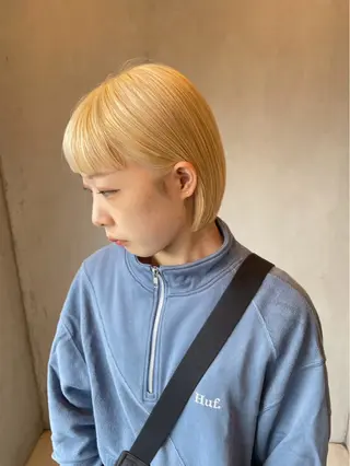 ショート ボブ/透明感カラー 長岡/三浦めい🌟のヘアスタイル