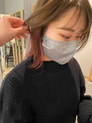 ミディアム カラー 加藤 真由のヘアスタイル