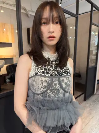 ミディアム カラー FERIA梅田🖤 透明感カラー🎀のヘアスタイル