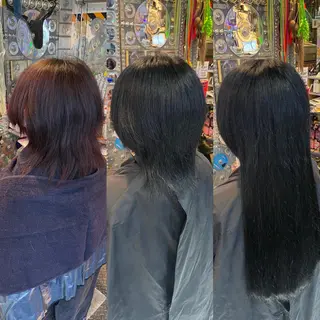 ロング カラー ヘアアレンジ 🌈派手髪エクステ ブレイズ🌈ひろとのヘアスタイル
