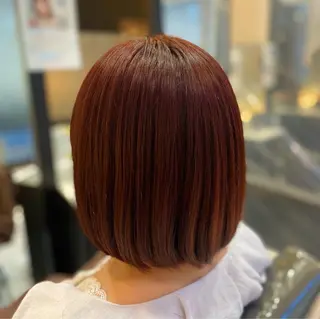 ショート YASU🍎CUT 赤系カラー/ヘアケアのヘアスタイル