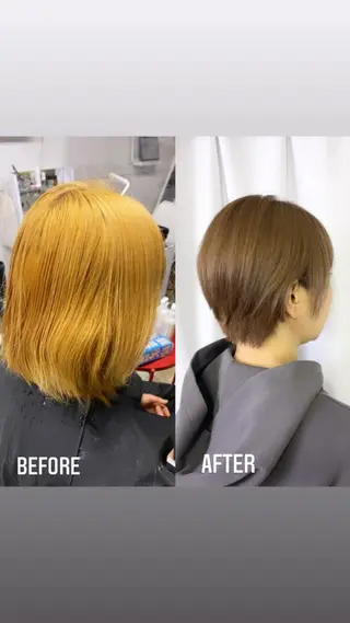 ショート カラー ヘアアレンジ 川上 麻梨阿のヘアスタイル
