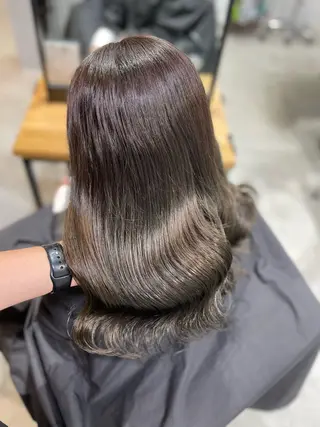 セミロング カラー 髪質改善/堀江 ケアカラーtoshiのヘアスタイル