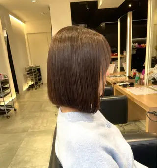 セミロング カラー 長町/酸性ストレート /曲がる縮毛矯正のヘアスタイル