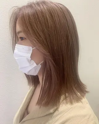 ミディアム カラー hub hair レイヤー/透明感のヘアスタイル