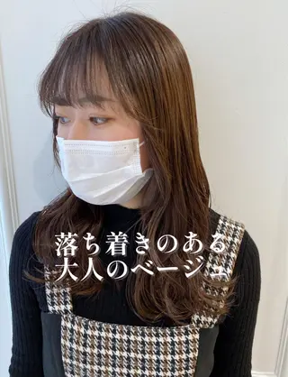ロング カラー 小顔レイヤー/ ベージュ🤍Rieのヘアスタイル