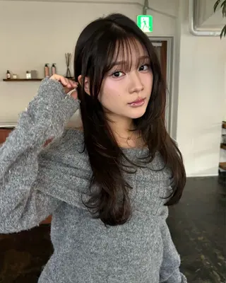 セミロング レイヤー/顔周り/ 透明感/ののか💞のヘアスタイル