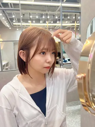 ショート カラー ヘアアレンジ ARIA💎縮毛矯正 ブリーチ💎複雑履歴のヘアスタイル