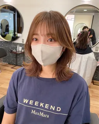 ミディアム カラー 似合わせレイヤー 🇰🇷荒木洋文のヘアスタイル