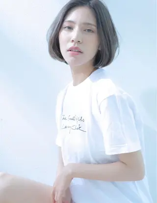 ショート カラー 小顔カット✨ 透明感カラー/村上のヘアスタイル