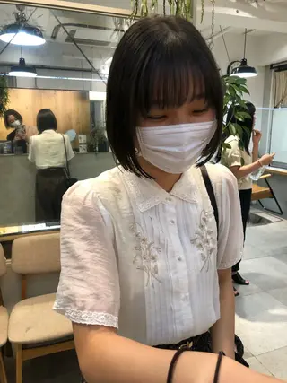 ショート カラー パーマ ヘアアレンジ メンズ キッズ ネイル マツエク・マツパ アイブロウ お洒落パーマ/ボブ ❄️Tomoka❄️のヘアスタイル