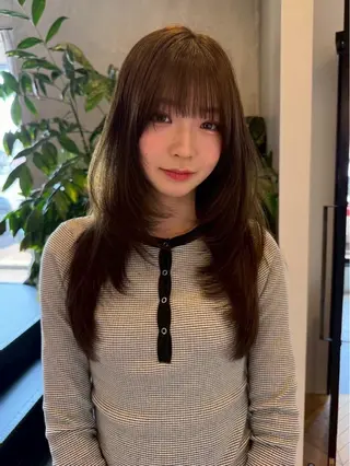ロング 草野ゆずき⌇縮毛矯正 ⌇Wカラー⌇レイヤーのヘアスタイル