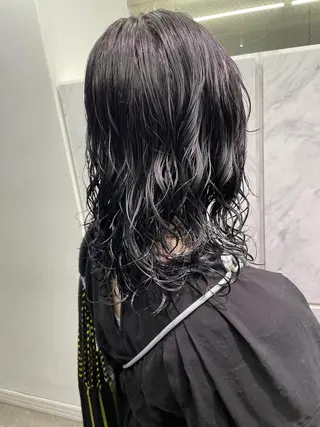 ミディアム カラー パーマ ヘアアレンジ 🪸店長ハイトーン エクステmisakiのヘアスタイル