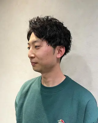 ショート パーマ メンズ 北千住理容室バーバー 小堀悠作のヘアスタイル