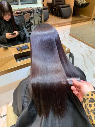 セミロング カラー パーマ ✨美髪矯正×髪質改善 🍎カイト🍎渋谷のヘアスタイル