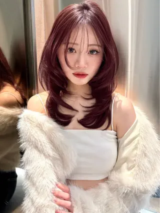 ミディアム ブリーチなしW🎀 髪質改善／はのんのヘアスタイル