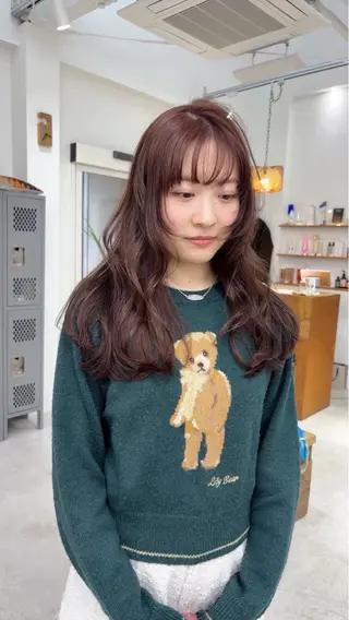 ロング カラー 髪質改善ストレート ケアブリーチ/ミオのヘアスタイル