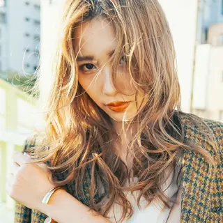 セミロング 天王寺韓国ヘア 小山歓実のヘアスタイル