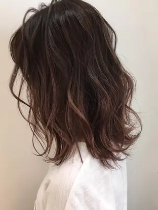 ミディアム カラー 坂上 岳のヘアスタイル