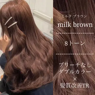 カラー 🤍ブリーチなし ブラウンhimi🤍のヘアスタイル