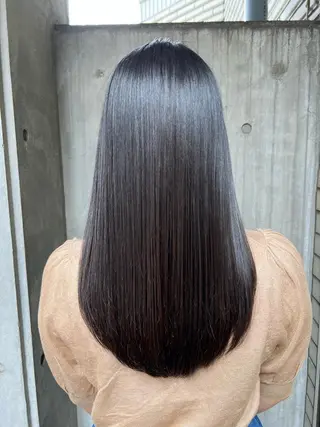 ロング 髪質改善/酸性ストレ ート/ブリーチ縮毛のヘアスタイル