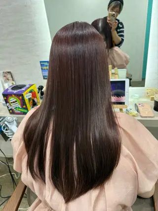 セミロング カラー 縮毛矯正/ /関内/あべももこのヘアスタイル