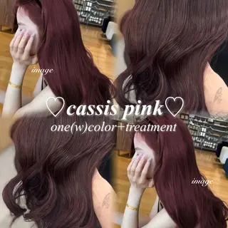 セミロング カラー ヘアアレンジ 🤍淡色ピンク&ラベ ンダーYUKI🤍のヘアスタイル