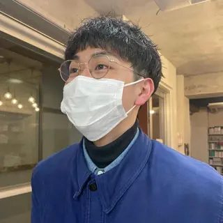 ショート パーマ メンズ センターパート／マッ シュ／パーマ　あさみのヘアスタイル