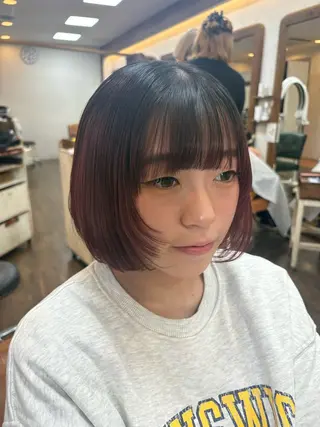 ミディアム カラー 元山 透明感艶カラー 🌻レイヤーカットのヘアスタイル
