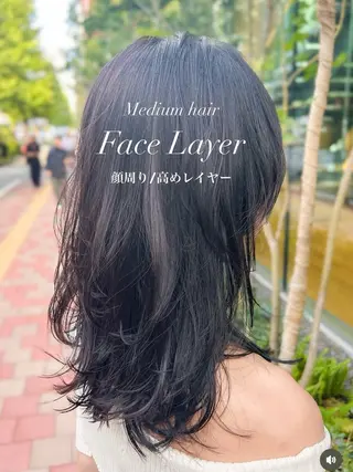ミディアム カラー 顔周りレイヤー/ボブ 銀座✨中野まさひろのヘアスタイル