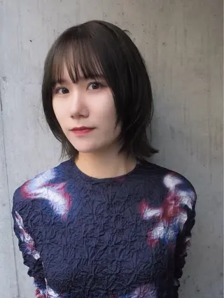 ミディアム カラー 似合わせレイヤー/ パーマヘア/高倉のヘアスタイル