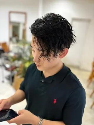 ショート パーマ メンズ Lino by hoNuaのヘアスタイル