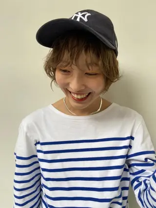 ミディアム パーマ カラー CEINE PATHのヘアスタイル