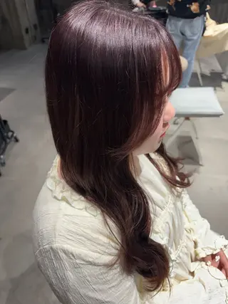 セミロング カラー 玉置七海✨ ／透明感／髪質改善のヘアスタイル
