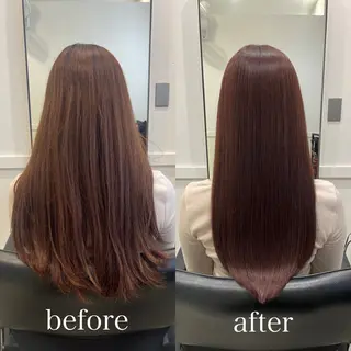 ロング カラー レイヤーと縮毛矯正で 飯食ってる人のヘアスタイル